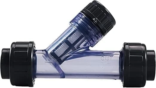 TOMEX 1-1/2'' Y-Strainer - Clear Sediment Y-Strainer, True Union, 20 Mesh Socket