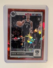 Dariq Whitehead 2023-24 NBA Hoops Premium Stock RC Red Ice Prizm /99 #238