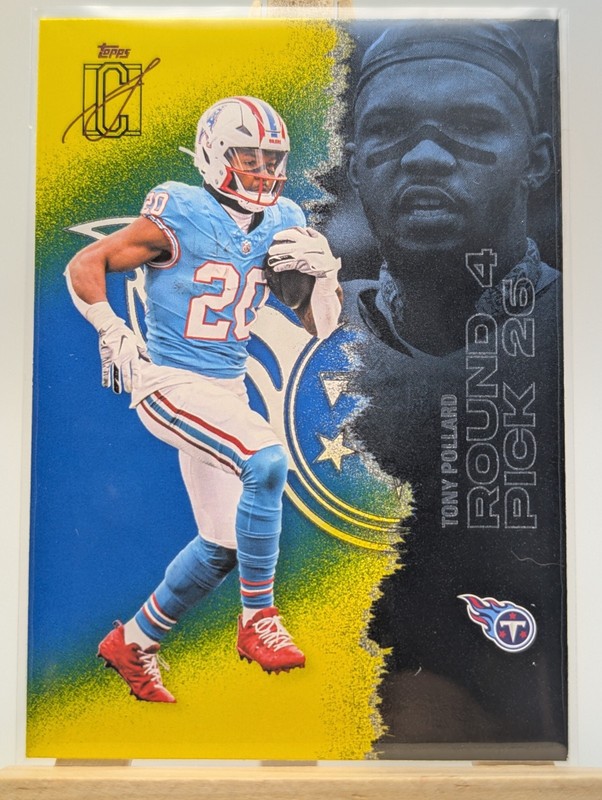 Tony Pollard #54 2025 Topps Signature Class Blue & Yellow Tennessee Titans