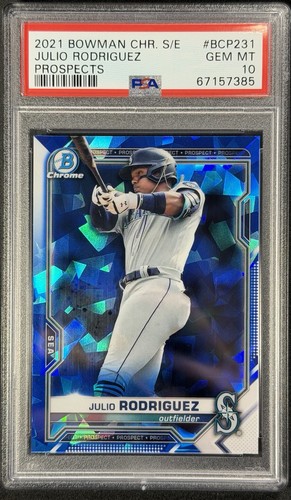 2021 Bowman Chrome Prospects Sapphire Edition Julio Rodriguez RC BCP-231 PSA 10