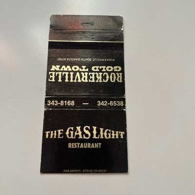 The Gas Light Restaurant Rockerville SD Vintage Matchbook Cover SMM14-5