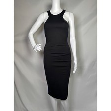 Felicity & Coco Black Blue Colorblock Bodycon Midi Dress Full Back Zip Womens XS