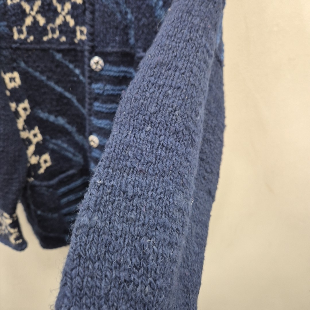 Amano Handknit Patchwork Wool Chunky Cardigan Jac… - image 5