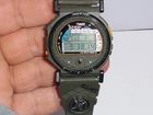 VINTAGE TIMEX BLAZER 707 OD GREEN DIGITAL WRISTWATCH WTIH COMPASS BAND. WORKING.