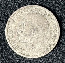 1928 UK Great Britain GEORGE V Silver 1 Florin (2 Shillings) .500 Silver