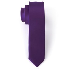 Skinny Tie Men Women 2" 5CM Slim Necktie Solid Thin Ties Formal Dark Purple