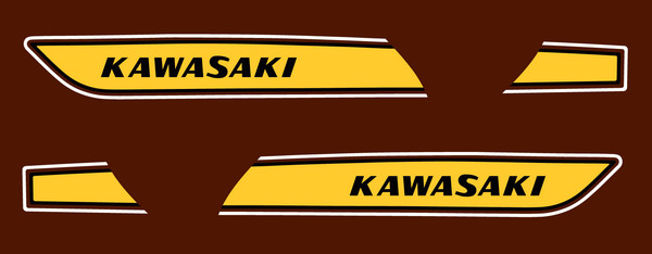 Kit autocollants carrosserie marron haute finition Kawasaki 500 H1F