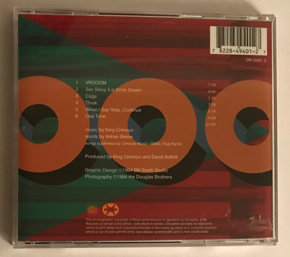 King Crimson Vrooom CD EP 1994 Art Rog Prog Robert Fripp Foto 2 de 4
