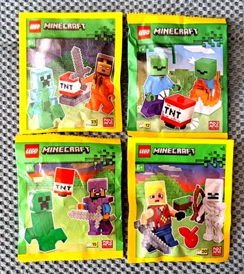Lego Minecraft 4 Paperbags: Zombie ....., Held ....., Skelett ....., Steve ..... - Bild 1 von 4