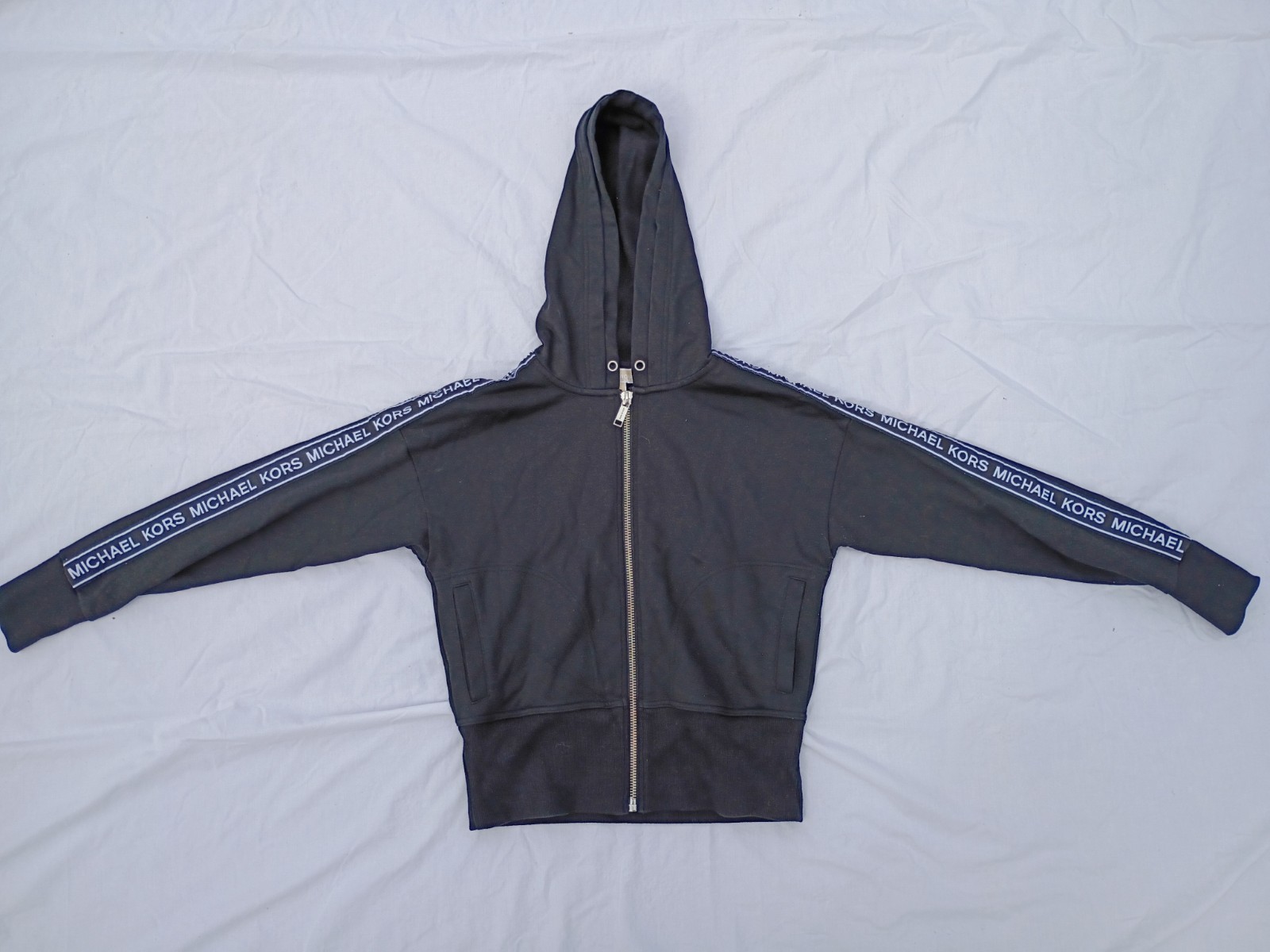 Michael Kors Women's Small Black Logo Zip Up Hoodie