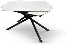 TAVOLO ROTANTE   MODERNO ALLUNGABILE IN CERAMICA GAMBE METALLO