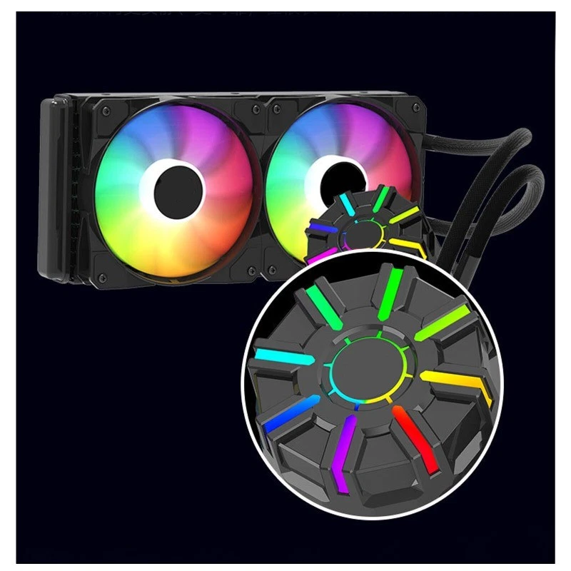 V240 Liquid CPU Cooler 240mm RGB&PWM Pump&Fan 250W TDP AIO Water Cooler NEW - Image 4 of 4