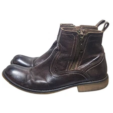 Roan by Bed Stu Bail Boots 9.5 Men Leather Side Zip Distressed Casual Dress