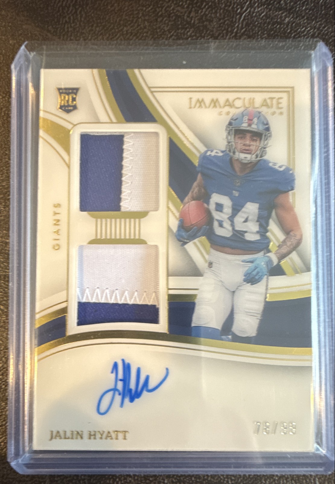 Jalin Hyatt Panini Immaculate Collection Immaculate Signature Patches Rookie #SPJHY Base