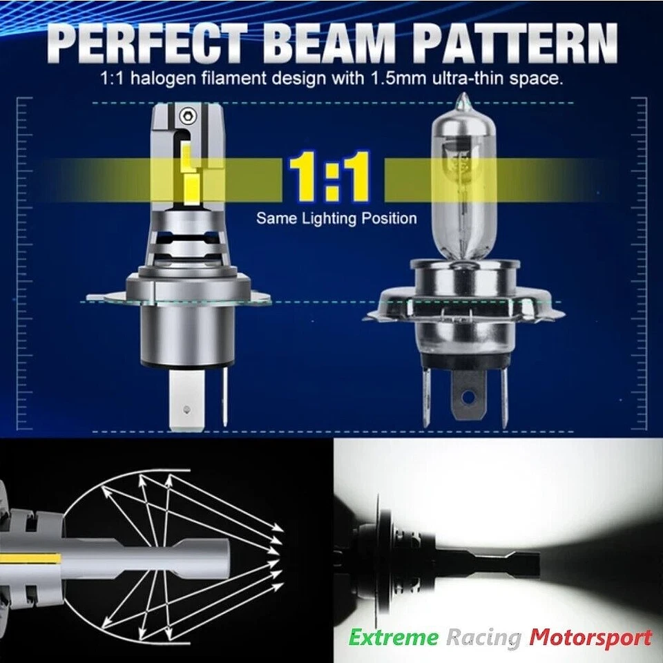 DAIHATSU CUORE VII COPPIA LAMPADE LED 3570 CPS ULTRAWHITE ERM I71S H4 50W 2OKLM - Immagine 4 di 4