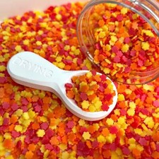 FAKE 5MM Autumn Colored Flower, Floral Polymer Clay Sprinkle NOT EDIBLE D29-14