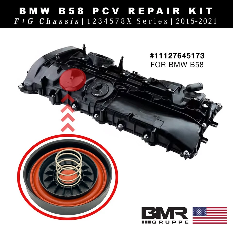 Kit de repuesto de cubierta de válvula BMW B58 PCV 1127645173 F32 G30 G01 G11 F30 F23 F22 Foto 2 de 4