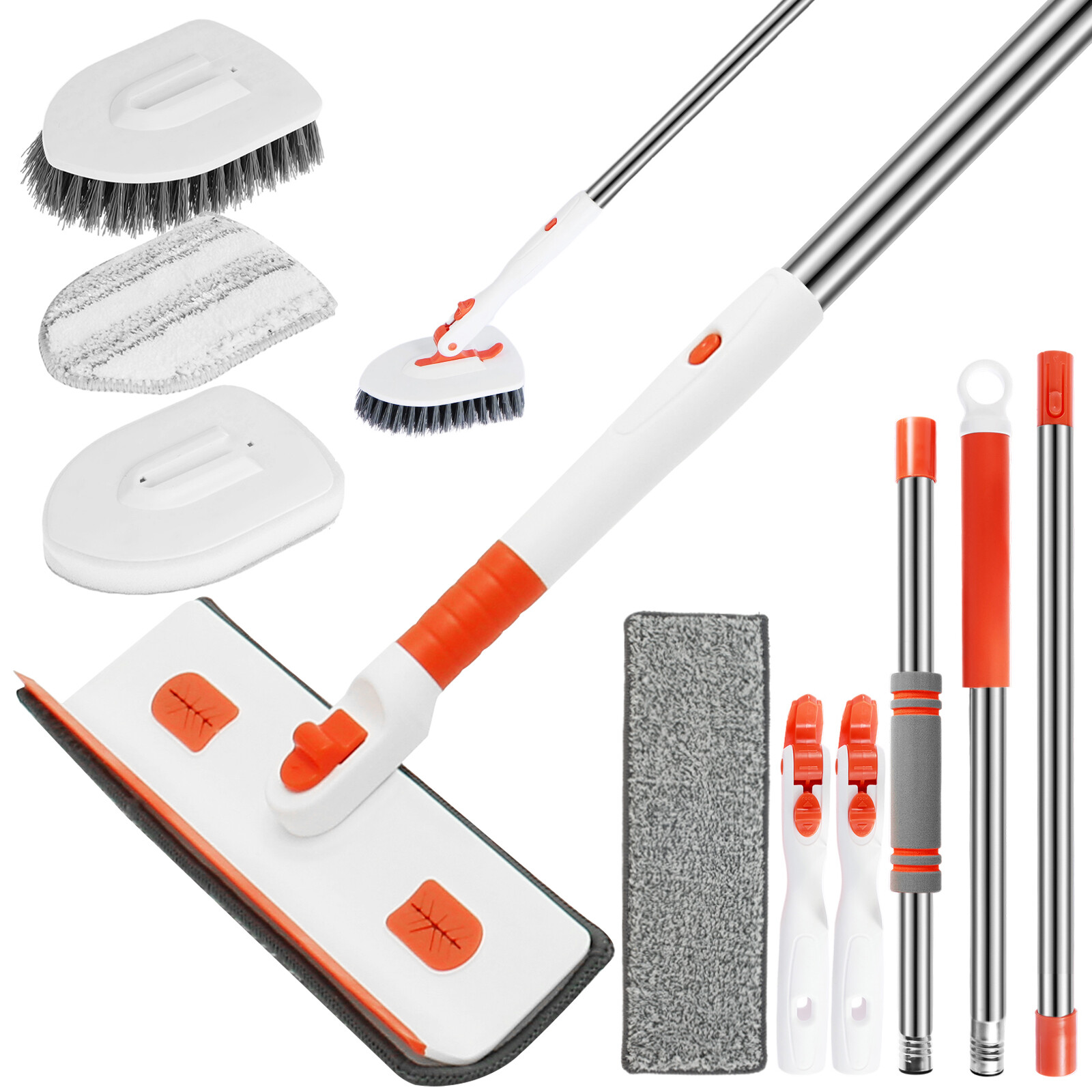 Bathroom Cleaning Brush with Long Handle 180° Rotatable Lockable Shower CalWs | eBay
