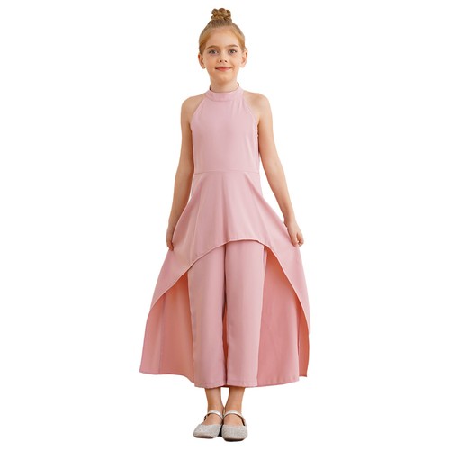 Girls Rompers Wedding Jumpsuits Party Bodysuit Modern Gowns Sleeveless Leotard - Picture 15 of 60