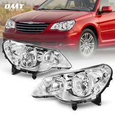 OMT Headlights Assembly For 2007-2010 Chrysler Sebring Headlamp LH+RH Pair 07-10
