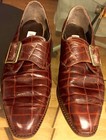 BALLY Edwardian Alligator Ladies Sz 8.5 Leather Loafers w/ Buckles Made/ENGLAND — photo 1