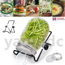 Seed Sprouting Mason Jar Microgreens Sprouter Kit 16OZ with Stand Lid