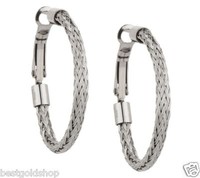 1 1/4 Cable Hoop Earrings Omega Backs Stainless Steel By Design Qvc J287853 1 1/4 Cable Hoop Earrings Omega Backs Stainless Steel By Design Qvc J287853