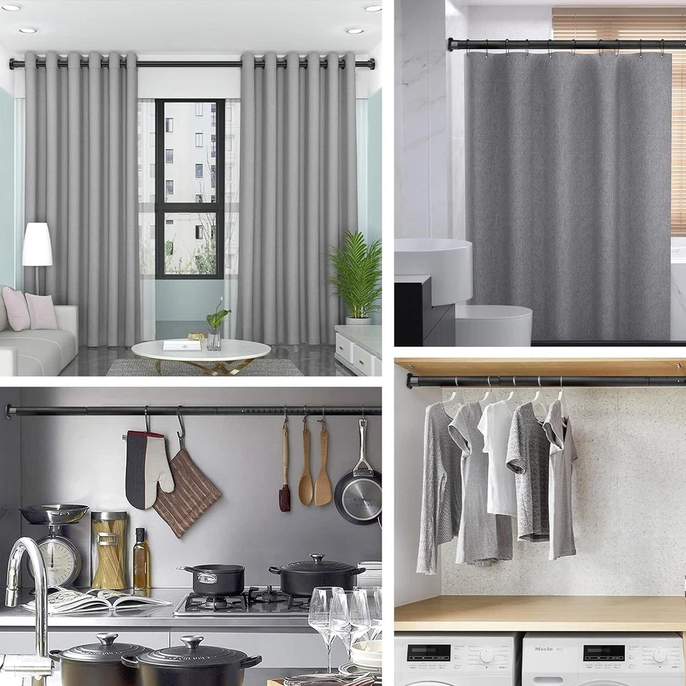 Barra de cortina de tensión 102-120 pulgadas, telescópica antideslizante ajustable sin perforación Foto 4 de 4