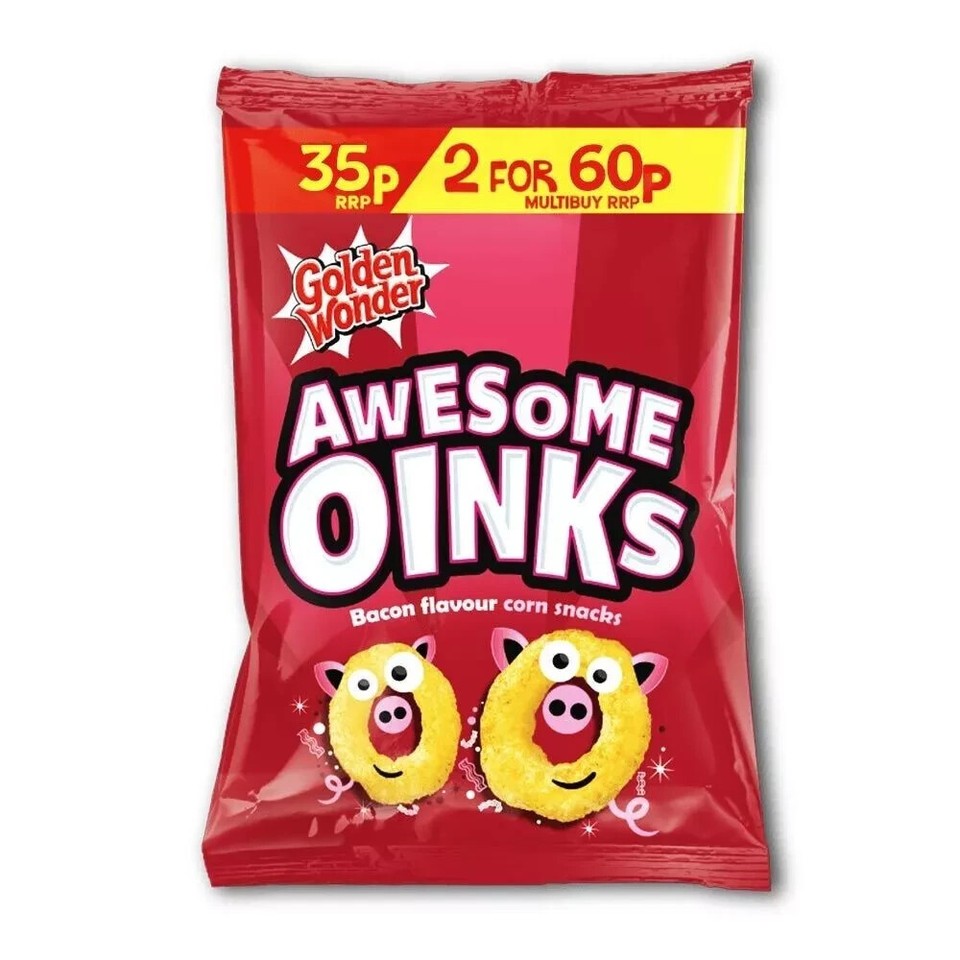 Golden Wonder Awesome Oinks Bacon Flavour Corn Snacks 22g x 36 | eBay UK