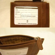 Ili New York genuine leather wallet credit card holder RFID 7416 antique saddle