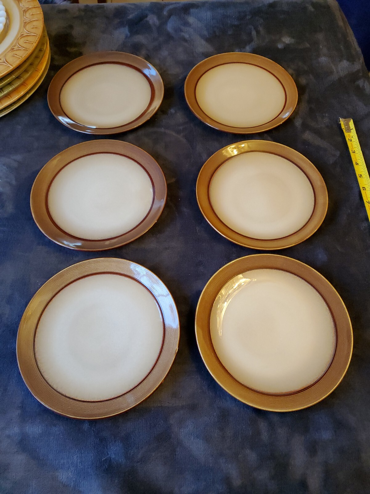 Of 6 Salad Plates 8" Brown (bin 21)