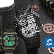 Digital Watch Men's Women's Sport Band Wrist LED Waterproof Chronograph Repeater