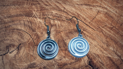 Women's Hypnotic Spiral Silver Tone Earrings