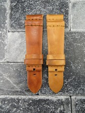 New 24mm Genuine HORWEEN  Leather Watch Band Brown Strap PANERAI P
