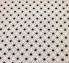 20" Flair P&B Textiles White Dark Navy Blue Geometric Print