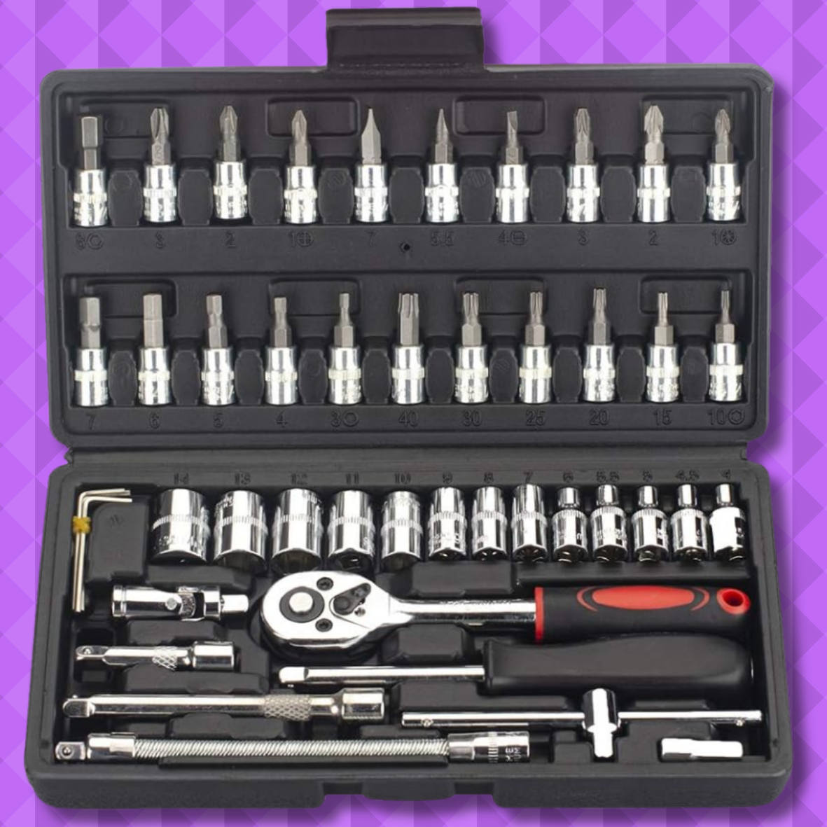 46 Pcs Socket Wrench Set 1/4