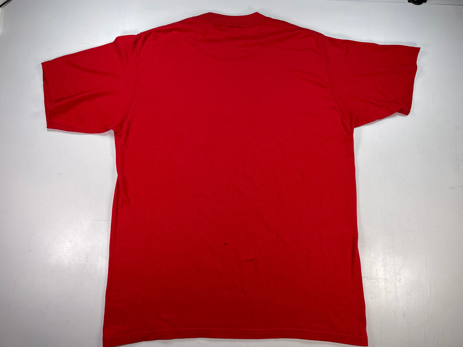 Vtg Single Stitch Ultra Seal Auto wax paint protection Slim L Shirt distress Red