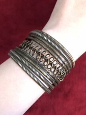 Oxidized Copper Multi-Band Cuff Bracelet