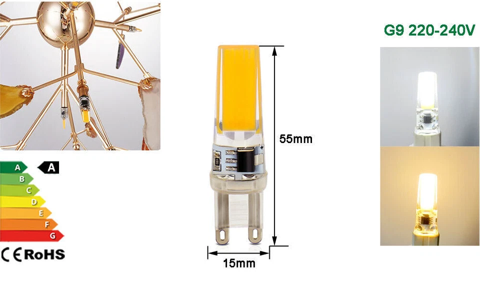 G9 LED bulbs COB Replace Halogen 4W 5W 6W globes warm cool white lamp AC 240V - Image 4 of 4