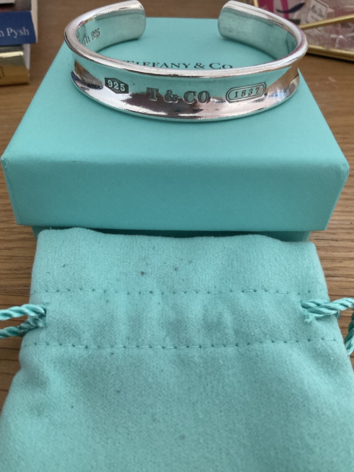Genuine Tiffany & Co 1837 Sterling Silver bangle With Box Pouch eBay