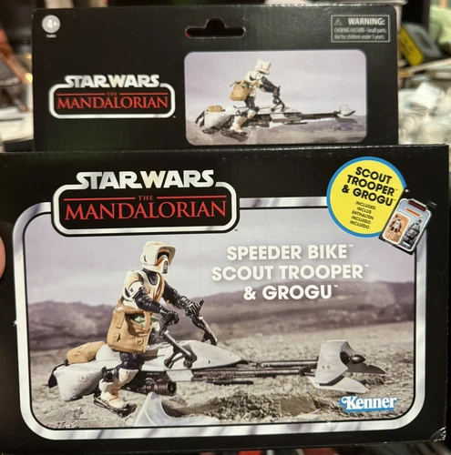 Star Wars Vintage Collection 3.75” Speeder Bike Scout Trooper With Grogu