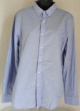 Denim  Flower Mens Shirt Size M Blue Polka Dot