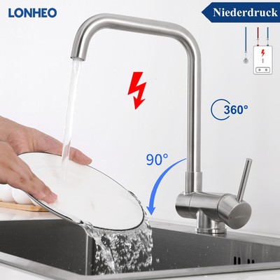 Respekta Küchenarmatur Niederdruck - 360° Drehbar Für Untertischspeicher