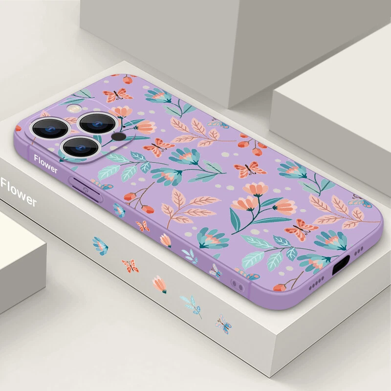 For iPhone 16 15 14 Pro Max 13 12 Mini 11 8 7 Flower ShockProof Phone Case Cover - Image 4 of 4