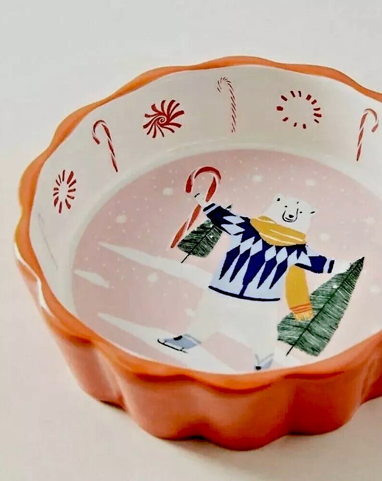 NEW ANTHROPOLOGIE RAMEKIN GEORGE VIV MERRY CHRISTMAS BAKING