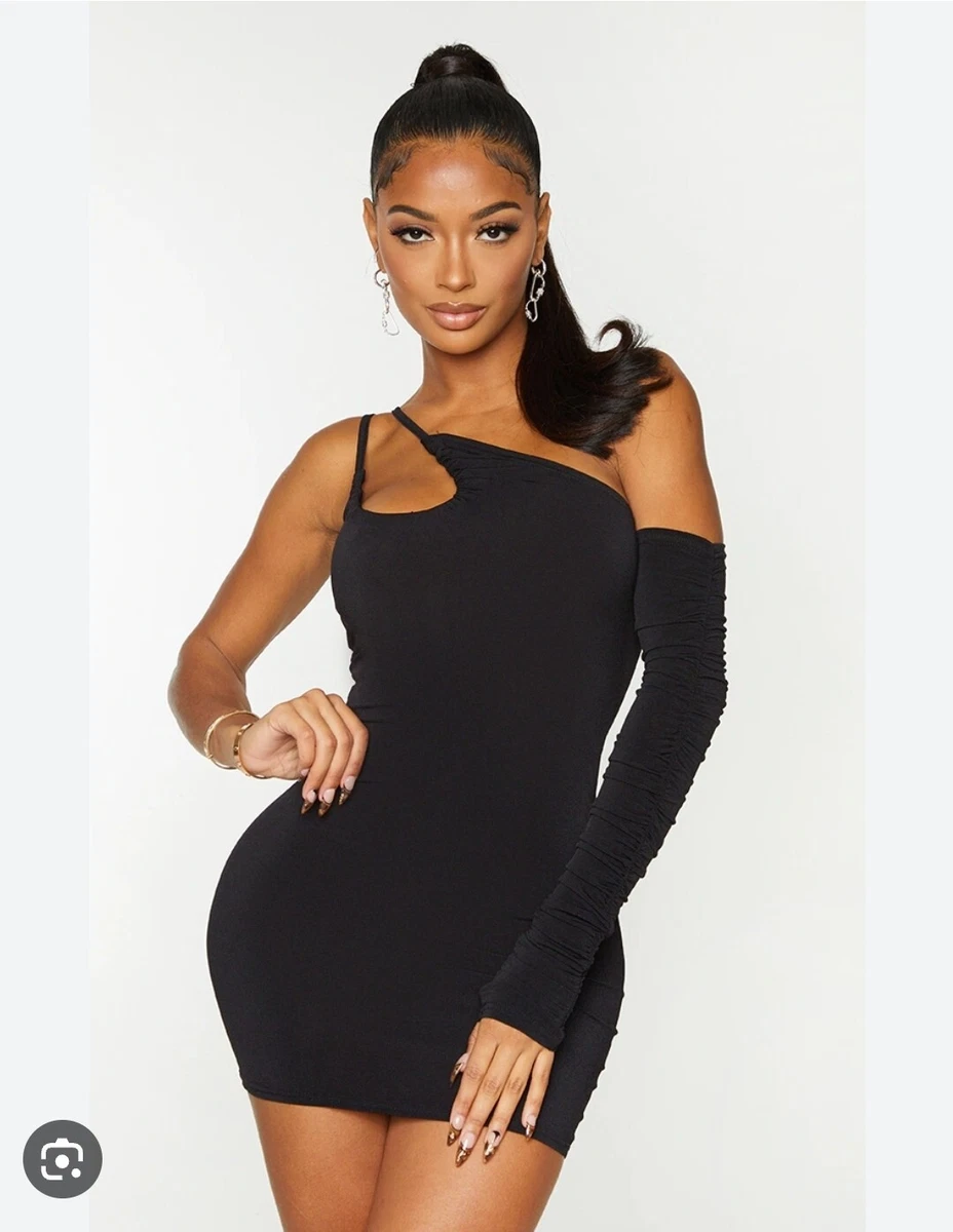 Slinky ruched sales bodycon dress
