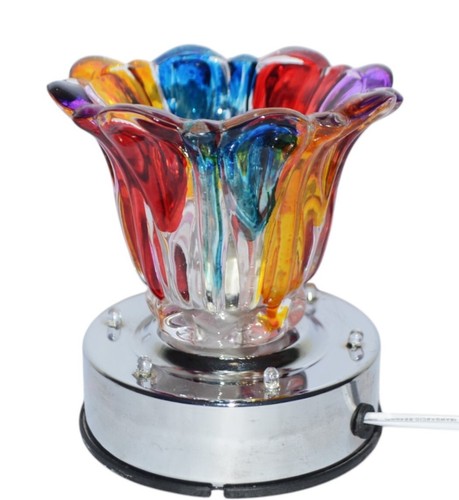 Rainbow Multicolor Electric Oil Burner Light Up Glass Aroma Fragrance Warmer - Picture 2 of 14