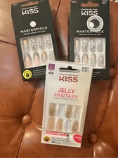 3 Sets of KISS Press On Nails With Rhinestones New In Box