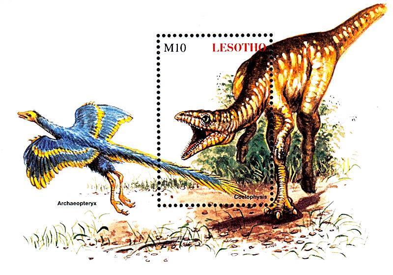 LESOTHO 1998 DINOSAURS S/S SC#1124 ** ANIMALS REPTILES BIRDS 💲FREE SHIPPING💲