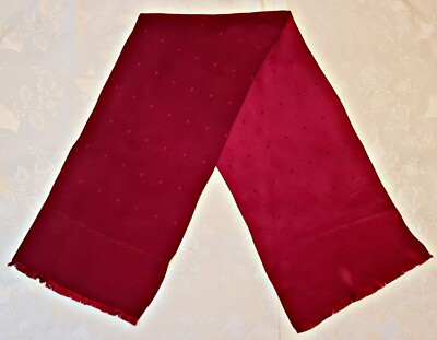 SCARF VINTAGE AUTHENTIC TED LAPIDUS PARIS LOGO ART BURGUNDY SILK LONG MENS